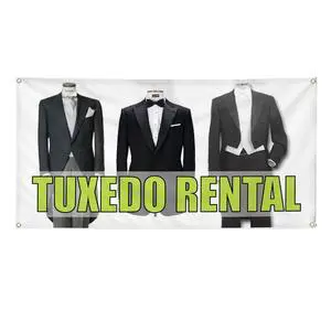 Vinyl Banner Multiple Sizes Tuxedo Rental Outdoor Advertising Printing Business Outdoor Weatherproof Industrial Yard Signs White 10 Grommets 60x144Inches Vinyl Banner Multiple Sizes Tuxedo Rental Outdoor Advertising Printing Business Outdoor Weatherproof Industrial Yard Signs White 10 Grommets 60x144Inches