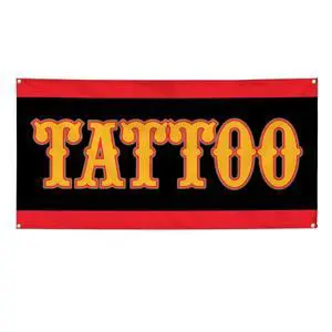Vinyl Banner Multiple Sizes Tattoo Business C Business Outdoor Weatherproof Industrial Yard Signs Yellow 10 Grommets 60x144Inches Vinyl Banner Multiple Sizes Tattoo Business C Business Outdoor Weatherproof Industrial Yard Signs Yellow 10 Grommets 60x144Inches