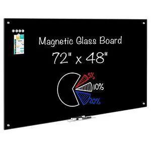 Black Dry Erase Board 72" x 48", Black Whiteboard Glass Frameless, Large Magnetic Glass White Board for Office School Black Dry Erase Board 72" x 48", Black Whiteboard Glass Frameless, Large Magnetic Glass White Board for Office School
