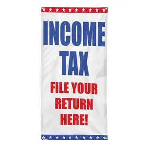 Vertical Vinyl Banner Multiple Sizes Income Tax File Your Return Here Business Business Outdoor Weatherproof Industrial Yard Signs 10 Grommets 144x60Inches Vertical Vinyl Banner Multiple Sizes Income Tax File Your Return Here Business Business Outdoor Weatherproof Industrial Yard Signs 10 Grommets 144x60Inches