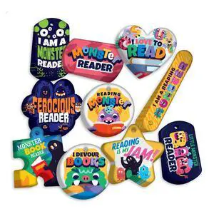 Monster Themed Brag Tags to Improve Student Reading Habits & Increase Reading Participation School Value Pack: 500 Tags (50/ per Design) Monster Themed Brag Tags to Improve Student Reading Habits & Increase Reading Participation School Value Pack: 500 Tags (50/ per Design)