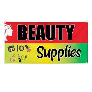 Vinyl Banner Multiple Sizes Beauty Supplies Advertising Printing A Business Outdoor Weatherproof Industrial Yard Signs Red 10 Grommets 60x144Inches Vinyl Banner Multiple Sizes Beauty Supplies Advertising Printing A Business Outdoor Weatherproof Industrial Yard Signs Red 10 Grommets 60x144Inches