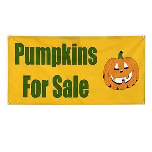 Vinyl Banner Multiple Sizes Pumpkins for Sale Halloween Business Outdoor Weatherproof Industrial Yard Signs Green 10 Grommets 60x144Inches Vinyl Banner Multiple Sizes Pumpkins for Sale Halloween Business Outdoor Weatherproof Industrial Yard Signs Green 10 Grommets 60x144Inches