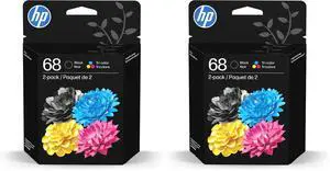 68 Black/Tri-Color Ink Cartridges, Works Envy 6100e,6500e Series, Eligible for Instant Ink, 6L6S2TN, Packaging May Vary,2 Count (Pack of 2) 68 Black/Tri-Color Ink Cartridges, Works Envy 6100e,6500e Series, Eligible for Instant Ink, 6L6S2TN, Packaging May Vary,2 Count (Pack of 2)