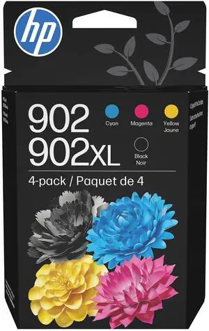 902XL Black + 902 Cyan, Magenta, Yellow Ink Cartridge (Black XL + CMY) | Works OfficeJet 6954, 6958, 6962 OfficeJet Pro 6968, 6975, 6978 | T0A39AN 902XL Black + 902 Cyan, Magenta, Yellow Ink Cartridge (Black XL + CMY) | Works OfficeJet 6954, 6958, 6962 OfficeJet Pro 6968, 6975, 6978 | T0A39AN