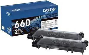 Genuine High-Yield Black Toner Cartridge Twin Pack TN660 2PK (TN6602PK) | Up to 2, 600 Pages and Cartridge, Fits Select Dcp, Hl, Mfc Models Genuine High-Yield Black Toner Cartridge Twin Pack TN660 2PK (TN6602PK) | Up to 2, 600 Pages and Cartridge, Fits Select Dcp, Hl, Mfc Models