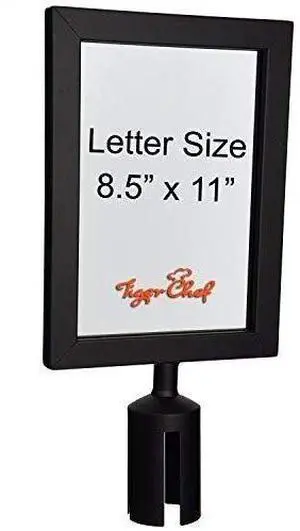 Black Stanchion Sign Holder Fits 8.5 x 11 inch Signs - 5-Pack Top Sign Frames For Stanchion Belt Post Black Stanchion Sign Holder Fits 8.5 x 11 inch Signs - 5-Pack Top Sign Frames For Stanchion Belt Post