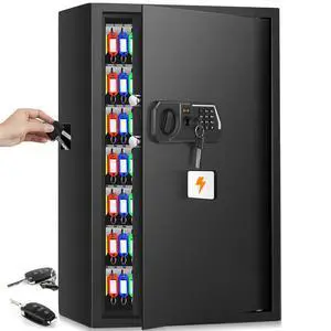 144 Keys Fireproof Key Lock Box Wall Mount with Code & Hook Plates | Combo Lock with Alarm & Silent Modes, Color Tags, Key Drop Slot, Alloy Steel, Key Safe for Home Office Garage Rental Business 144 Keys Fireproof Key Lock Box Wall Mount with Code & Hook Plates | Combo Lock with Alarm & Silent Modes, Color Tags, Key Drop Slot, Alloy Steel, Key Safe for Home Office Garage Rental Business