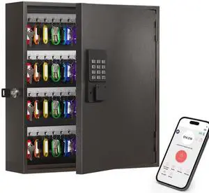 120-Key Smart Key Lock Box Wall Mounted Key Cabinet Organizer with App Access, One-Time Code, Bluetooth & WiFi Unlock (Sold Separately), Key Management System for School, Rental, Office 120-Key Smart Key Lock Box Wall Mounted Key Cabinet Organizer with App Access, One-Time Code, Bluetooth & WiFi Unlock (Sold Separately), Key Management System for School, Rental, Office