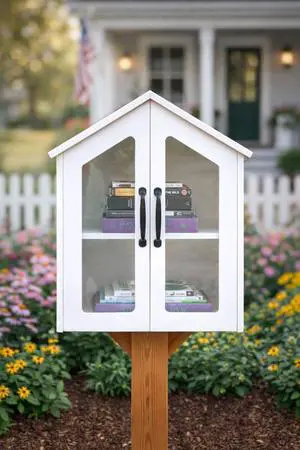Library Box Outdoor, 20x12x24 White - Little Free Book Exchange Kit | Composite, All Weather Material, HD Construction, For Neighborhood & Community Book Sharing, Library Kit Library Box Outdoor, 20x12x24 White - Little Free Book Exchange Kit | Composite, All Weather Material, HD Construction, For Neighborhood & Community Book Sharing, Library Kit