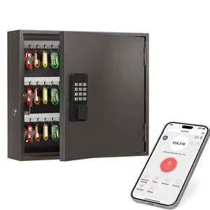 90 Key Lock Box, Smart Key Cabinet with Key Management System, App, Bluetooth, Dynamic/Static Password, WiFi Unlock(Sold Separately), Wall-Mount Commercial Key Storage Box for Office, School 90 Key Lock Box, Smart Key Cabinet with Key Management System, App, Bluetooth, Dynamic/Static Password, WiFi Unlock(Sold Separately), Wall-Mount Commercial Key Storage Box for Office, School