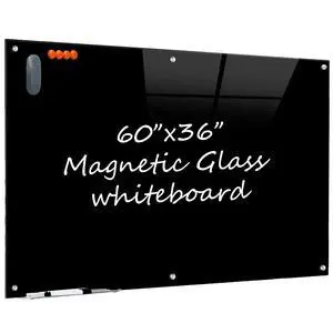 Glass Dry Erase Black Board - Magnetic Blackboard 60"X36" Frameless White Board Clear Glass Boards with Super Strong Magnets, Wall Mounted for Office, Classroom and Home Glass Dry Erase Black Board - Magnetic Blackboard 60"X36" Frameless White Board Clear Glass Boards with Super Strong Magnets, Wall Mounted for Office, Classroom and Home