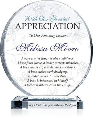 Personalized Boss Appreciation Gift Plaque for Man or Woman, ized with boss name, unique Boss Award for Him or Her on Retirement, Farewell, Birthday, Christmas, Boss Day (XL - 10") Personalized Boss Appreciation Gift Plaque for Man or Woman, ized with boss name, unique Boss Award for Him or Her on Retirement, Farewell, Birthday, Christmas, Boss Day (XL - 10")