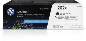 202X Black High-Yield Toner Cartridges Printers (2-Pack) | Works with Color LaserJet Pro M254, Color LaserJet Pro MFP M281 Series | CF500XD 202X Black High-Yield Toner Cartridges Printers (2-Pack) | Works with Color LaserJet Pro M254, Color LaserJet Pro MFP M281 Series | CF500XD