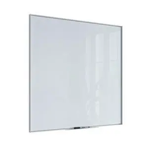 Glass Non-Magnetic Dry-Erase Board, 36" x 36" Inches, White Frosted Surface, White Aluminum Frame Glass Non-Magnetic Dry-Erase Board, 36" x 36" Inches, White Frosted Surface, White Aluminum Frame