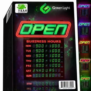 LED Open Sign for Business with Programmable Business Hours Bluetooth App, 4,000+ Color Combos, Flash/Scroll/Neon Modes, 100,000-Hr LEDs, 15×16.5 in LED Open Sign for Business with Programmable Business Hours Bluetooth App, 4,000+ Color Combos, Flash/Scroll/Neon Modes, 100,000-Hr LEDs, 15×16.5 in