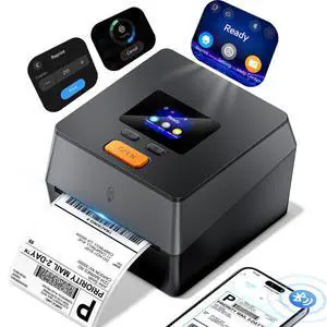 Shipping Label Printer with Touchable Screen & Built-in Label Bin | 4x6 Bluetooth Thermal Label Printer, D420D Thermal Printers for Small Business, Compatible with USPS, Tiktok Shipping Label Printer with Touchable Screen & Built-in Label Bin | 4x6 Bluetooth Thermal Label Printer, D420D Thermal Printers for Small Business, Compatible with USPS, Tiktok