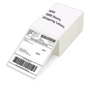 Fanfold 4x6 Direct Thermal Shipping Labels - White Mailing Postage Paper for Thermal Printer - Permanent Adhesive, Perforated, 8 Stacks, 8000 Labels Fanfold 4x6 Direct Thermal Shipping Labels - White Mailing Postage Paper for Thermal Printer - Permanent Adhesive, Perforated, 8 Stacks, 8000 Labels