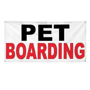 Vinyl Banner Multiple Sizes Pet Boarding Black Red Business Outdoor Weatherproof Industrial Yard Signs 10 Grommets 60x144Inches Vinyl Banner Multiple Sizes Pet Boarding Black Red Business Outdoor Weatherproof Industrial Yard Signs 10 Grommets 60x144Inches