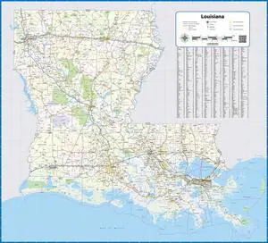 Louisiana Laminated Wall Map (48 Wide x 44 high) Louisiana Laminated Wall Map (48 Wide x 44 high)