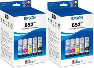 552 EcoTank Ink Ultra-high Capacity Bottle Five Color Combo Pack (T552920-S) Works with ET-8500,8550,(Pack of 2) 552 EcoTank Ink Ultra-high Capacity Bottle Five Color Combo Pack (T552920-S) Works with ET-8500,8550,(Pack of 2)