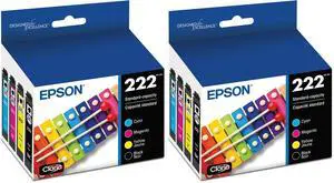 222 Claria Ink Standard Capacity Black & Color Cartridge Combo Pack (T222120-BCS) Works with Workforce WF-2960,Expression XP-5200,(Pack of 2) 222 Claria Ink Standard Capacity Black & Color Cartridge Combo Pack (T222120-BCS) Works with Workforce WF-2960,Expression XP-5200,(Pack of 2)