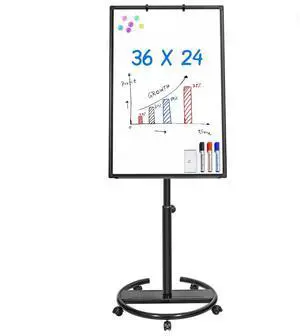 Mobile Whiteboard 36 x 24 inches Portable Magnetic Dry Erase Board, 3' x 2' Stand Easel White Board Dry Erase Easel Standing Board w/Flipchart Hooks (Black) Mobile Whiteboard 36 x 24 inches Portable Magnetic Dry Erase Board, 3' x 2' Stand Easel White Board Dry Erase Easel Standing Board w/Flipchart Hooks (Black)