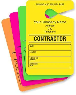 (Pack of 50) Custom Contractor - Add Your Address and Number Mirror Hang Tags | 3.5" x 5.5" Paper, Temporary Car Parking Pass, Double - Sided Multicolor, Made in USA (Pack of 50) Custom Contractor - Add Your Address and Number Mirror Hang Tags | 3.5" x 5.5" Paper, Temporary Car Parking Pass, Double - Sided Multicolor, Made in USA