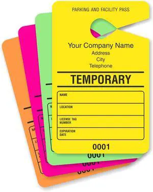 (Pack of 50) Custom Temporary - Add Your Address and Number Mirror Hang Tags | 3.5" x 5.5" Paper, Car Parking Pass, Double - Sided Multicolor, Made in USA (Pack of 50) Custom Temporary - Add Your Address and Number Mirror Hang Tags | 3.5" x 5.5" Paper, Car Parking Pass, Double - Sided Multicolor, Made in USA
