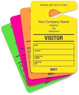 (Pack of 50) Custom Visitor - Add Your Address and Number Mirror Hang Tags | 3.5" x 5.5" Paper, Car Parking Passes, Double - Sided Multicolor, Made in USA (Pack of 50) Custom Visitor - Add Your Address and Number Mirror Hang Tags | 3.5" x 5.5" Paper, Car Parking Passes, Double - Sided Multicolor, Made in USA