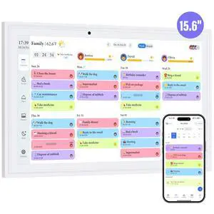15.6 Inch Digital Calendar, Electronic Calendar Chore Chart, Smart Calendars Wall 1920 * 1080 Full HD Interactive IPS Touchscreen for Family Planner,Task (White) 15.6 Inch Digital Calendar, Electronic Calendar Chore Chart, Smart Calendars Wall 1920 * 1080 Full HD Interactive IPS Touchscreen for Family Planner,Task (White)