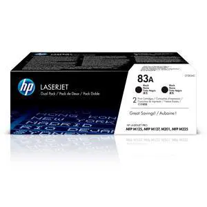 83A Black Toner Cartridges (2-Pack) | Works LaserJet Pro M201, LaserJet Pro MFP M125, M127, M225 Series | CF283AD 83A Black Toner Cartridges (2-Pack) | Works LaserJet Pro M201, LaserJet Pro MFP M125, M127, M225 Series | CF283AD