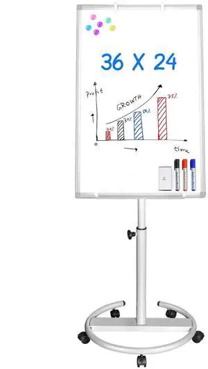 Mobile Whiteboard 36 x 24 inches Portable Magnetic Dry Erase Board, 3' x 2' Stand Easel White Board Dry Erase Easel Standing Board with Flipchart Hooks Mobile Whiteboard 36 x 24 inches Portable Magnetic Dry Erase Board, 3' x 2' Stand Easel White Board Dry Erase Easel Standing Board with Flipchart Hooks
