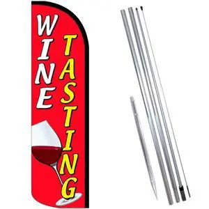 Vista Flags WINE TASTING Windless Feather Banner Flag Kit (Flag, Pole, & Ground Mt) Vista Flags WINE TASTING Windless Feather Banner Flag Kit (Flag, Pole, & Ground Mt)