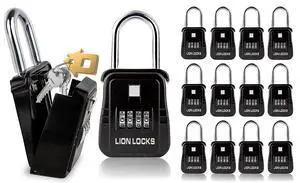 1500 Key Lock Box with Code, Lockbox for Keys Outdoor, Realtor Lock Box for Short-Term Rentals, Holds 5 Keys (12 Pack, Black) 1500 Key Lock Box with Code, Lockbox for Keys Outdoor, Realtor Lock Box for Short-Term Rentals, Holds 5 Keys (12 Pack, Black)