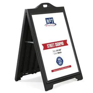 Street SignPro with Lens Protective Cover, 24x36 Inch Poster Black Double Sided Sandwich Board Folding A-Frame Sidewalk Curb Sign Portable Advertising Display for Restaurant Cafe Street SignPro with Lens Protective Cover, 24x36 Inch Poster Black Double Sided Sandwich Board Folding A-Frame Sidewalk Curb Sign Portable Advertising Display for Restaurant Cafe