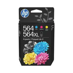 Original 564 Cyan, Magenta, Yellow / 564XL Black Ink (4-Pack) | Works DeskJet 3500; OfficeJet 4620; PhotoSmart B8550, C6300, D5400, D7560, 5500, 6500, 7500, Plus, Premium, eStation Original 564 Cyan, Magenta, Yellow / 564XL Black Ink (4-Pack) | Works DeskJet 3500; OfficeJet 4620; PhotoSmart B8550, C6300, D5400, D7560, 5500, 6500, 7500, Plus, Premium, eStation