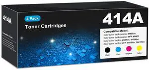 414A Toner Cartridge 4 Pack High Yield MFP M479fdw (with Chip) Compatible for HP 414A 414X Work for Color Laser Jet Pro MFP M479fdw Toner M454dw M454dn M455dn MFP M480f M479dw M479fdn Printer W2020A 414A Toner Cartridge 4 Pack High Yield MFP M479fdw (with Chip) Compatible for HP 414A 414X Work for Color Laser Jet Pro MFP M479fdw Toner M454dw M454dn M455dn MFP M480f M479dw M479fdn Printer W2020A