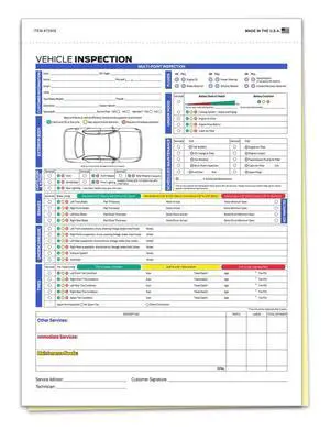 Multi-Point Vehicle Inspection Form F Series, 2-Part Carbonless, 1000 Pack | 8.5 x 11.75 inch snap-out forms designed for F Series multi-point vehicle inspections and service documentation Multi-Point Vehicle Inspection Form F Series, 2-Part Carbonless, 1000 Pack | 8.5 x 11.75 inch snap-out forms designed for F Series multi-point vehicle inspections and service documentation