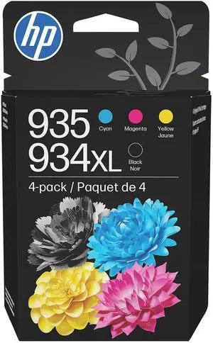 Original 935 Cyan, Magenta, Yellow / 934XL Black Ink Cartridges (4-Pack) | Works OfficeJet 6810; OfficeJet Pro 6230, 6830 Series | N9H66FN Original 935 Cyan, Magenta, Yellow / 934XL Black Ink Cartridges (4-Pack) | Works OfficeJet 6810; OfficeJet Pro 6230, 6830 Series | N9H66FN