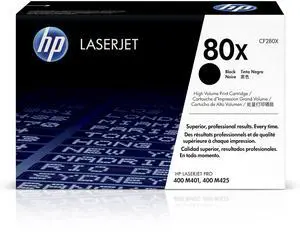80X Black High-Yield Toner Cartridge | Works with LaserJet Pro 400 M401, MFP M425 | CF280X 80X Black High-Yield Toner Cartridge | Works with LaserJet Pro 400 M401, MFP M425 | CF280X