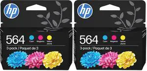 564 Cyan,Magenta,Yellow Ink Cartridges | Works with DeskJet 3500; OfficeJet 4620; PhotoSmart B8550,C6300,D5400,D7560,5500,6510,6520,7500,Plus | N9H57FN,(Pack of 6) 564 Cyan,Magenta,Yellow Ink Cartridges | Works with DeskJet 3500; OfficeJet 4620; PhotoSmart B8550,C6300,D5400,D7560,5500,6510,6520,7500,Plus | N9H57FN,(Pack of 6)