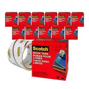 3M 845 Book Tape, 3 in x 15 yd, Transparent Polypropylene, Archival Safe, Permanent Adhesive Bulk Pack of 12 Rolls for Book Repair, Reinforcement, and Document Protection 3M 845 Book Tape, 3 in x 15 yd, Transparent Polypropylene, Archival Safe, Permanent Adhesive Bulk Pack of 12 Rolls for Book Repair, Reinforcement, and Document Protection