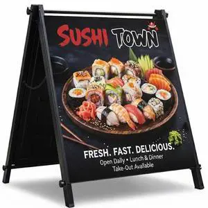 24"x24" Premium Heavy-Duty A-Frame Sign Stand Holds 2 Insert Boards + 1 Hanging Sign | Weatherproof Sidewalk Sign Holder for Business, Real Estate, Restaurants & Events (STAND ONLY) (3) 24"x24" Premium Heavy-Duty A-Frame Sign Stand Holds 2 Insert Boards + 1 Hanging Sign | Weatherproof Sidewalk Sign Holder for Business, Real Estate, Restaurants & Events (STAND ONLY) (3)