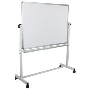 HERCULES Series 53"W x 62.5"H Double-Sided Mobile White Board with Pen Tray HERCULES Series 53"W x 62.5"H Double-Sided Mobile White Board with Pen Tray