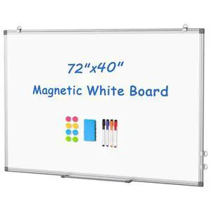 Extra Large White Board 72x40 Double-Sided Dry Erase Magnetic Wall | Magnetic Whiteboard Wall, Double-Sided Dry Erase, Smooth Writing Easy Clean, Aluminum Frame, Home Office School, Complete Kit Extra Large White Board 72x40 Double-Sided Dry Erase Magnetic Wall | Magnetic Whiteboard Wall, Double-Sided Dry Erase, Smooth Writing Easy Clean, Aluminum Frame, Home Office School, Complete Kit