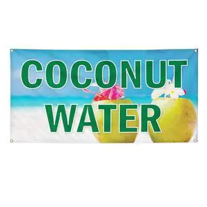 Vinyl Banner Multiple Sizes Coconut Water Outdoor Advertising Printing A Food & Beverage Coconut Outdoor Weatherproof Industrial Yard Signs Blue 10 Grommets 60x144Inches Vinyl Banner Multiple Sizes Coconut Water Outdoor Advertising Printing A Food & Beverage Coconut Outdoor Weatherproof Industrial Yard Signs Blue 10 Grommets 60x144Inches