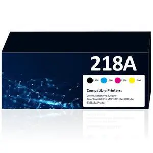 218A Toner Cartridges 4 Pack High Yield MFP 3301fdw 3301sdw 3201dw Toner | Compatible for HP 218A 218X for HP Color Laserjet Pro MFP 3301fdw 3301sdw 3201dw 3301cdw Printer(Black/Cyan/Yellow/Magenta) 218A Toner Cartridges 4 Pack High Yield MFP 3301fdw 3301sdw 3201dw Toner | Compatible for HP 218A 218X for HP Color Laserjet Pro MFP 3301fdw 3301sdw 3201dw 3301cdw Printer(Black/Cyan/Yellow/Magenta)