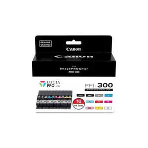 PFI-300 Lucia PRO Ink, 10 Ink Tanks, Compatible to imagePROGRAF PRO-300 Printer, Multi, Standard (4192C007) PFI-300 Lucia PRO Ink, 10 Ink Tanks, Compatible to imagePROGRAF PRO-300 Printer, Multi, Standard (4192C007)