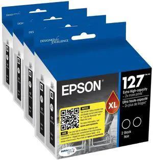 127 DURABrite Ultra Ink Black Dual Cartridge Pack for NX-530, NX-625, WF-3520, WF-3530, WF-3540, WF-545, WF-60, WF-630, WF-633, WF-635, WF-645, WF-7010, WF-7510, WF-7520, WF-840, WF-845 127 DURABrite Ultra Ink Black Dual Cartridge Pack for NX-530, NX-625, WF-3520, WF-3530, WF-3540, WF-545, WF-60, WF-630, WF-633, WF-635, WF-645, WF-7010, WF-7510, WF-7520, WF-840, WF-845